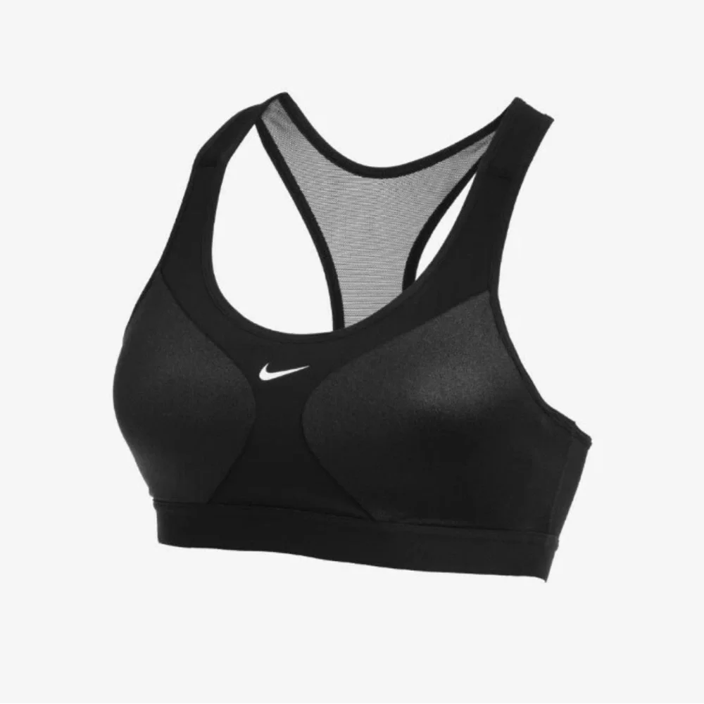 386. NWOT Nike Black Women Racerback Compression Sports Bra with Swoosh